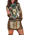 Brown Native Buffalo Skull Hoodie Dress