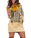 Yellow Native Fur Motifs Hoodie Dress