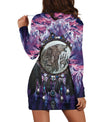 Purple Bear Dream Hoodie Dress