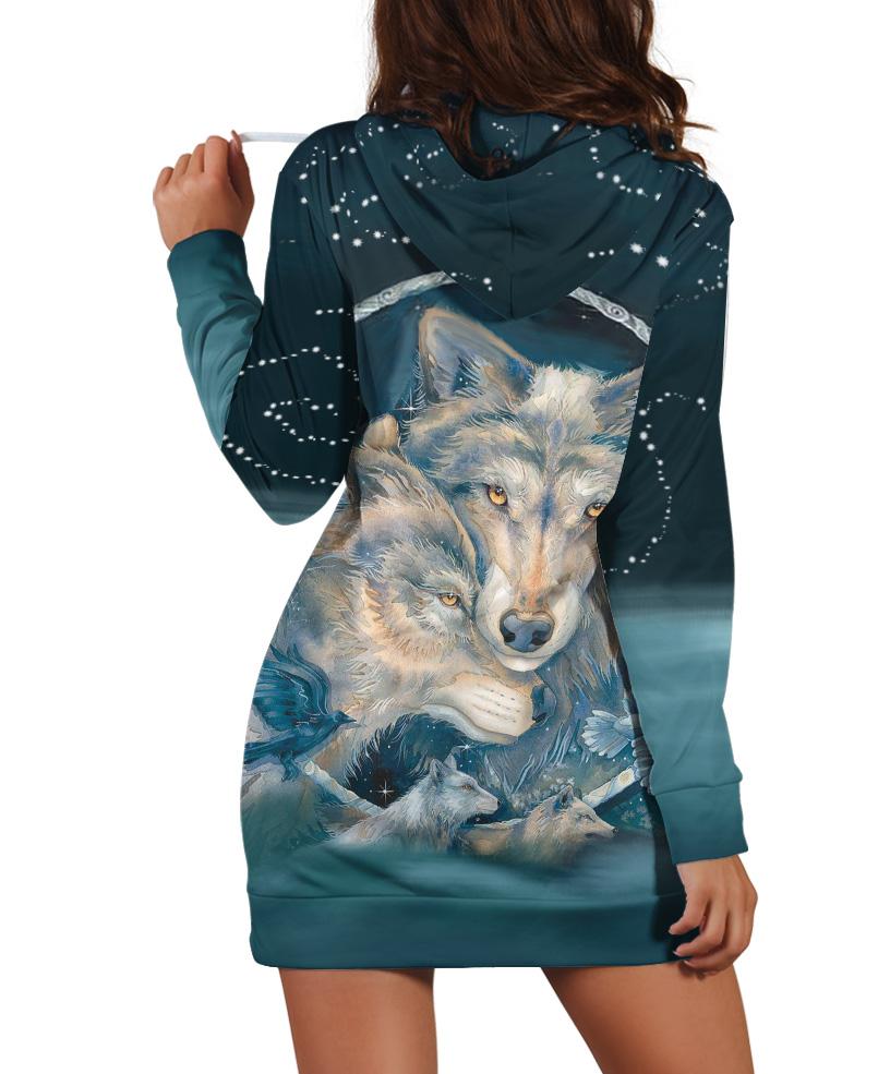 Lovely Wolves Hoodie Dress