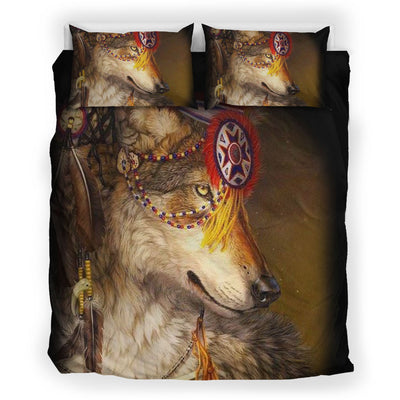 Native Wolf Brown Bedding Set