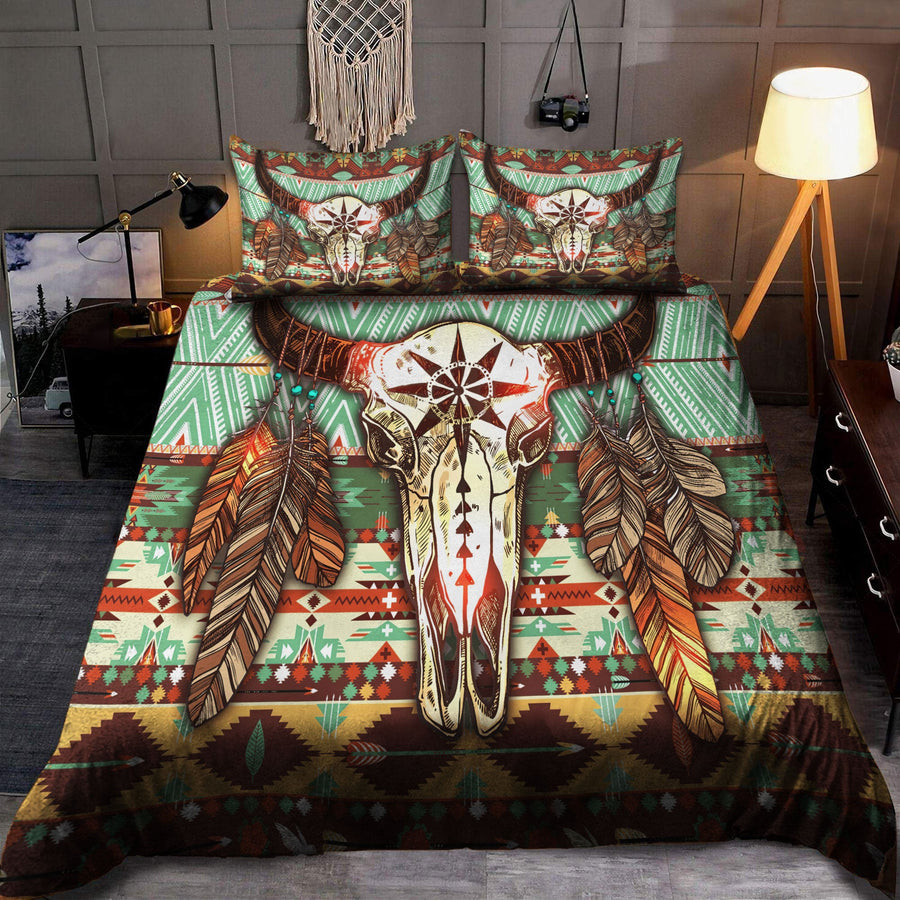 Buffalo Pattern Native American Bedding Set