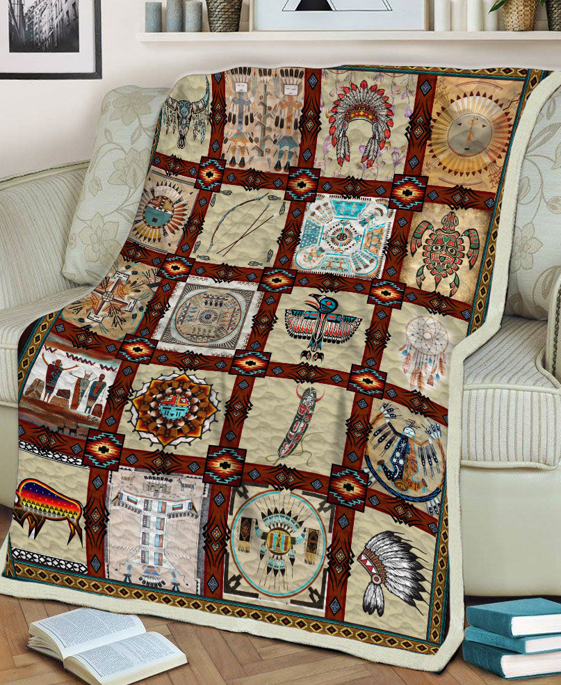 Indigenous Cultural Symbols Fleece Blanket