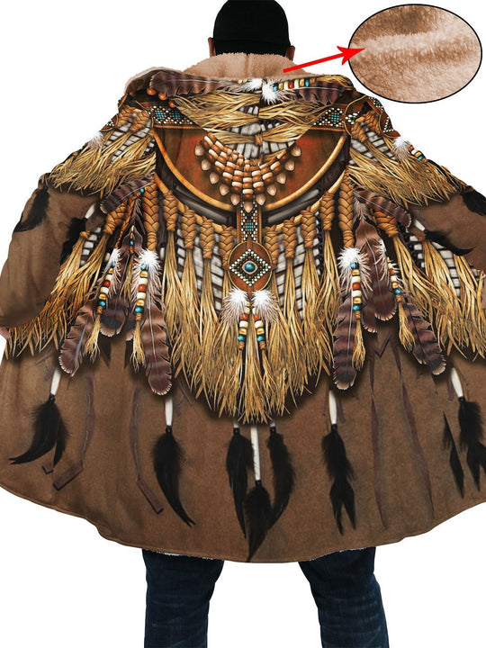 Brown Native Pattern Cloak