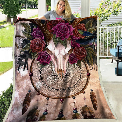 Dreamcatcher Rose Fleece Blanket