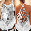 Native Wolf Black White Limited Criss Cross Tank Top NBD