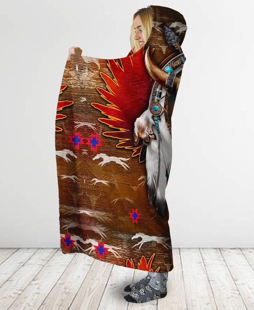 Native Buffalo Hooded Blanket NBD