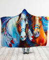 Colored Horse Hooded Blanket NBD