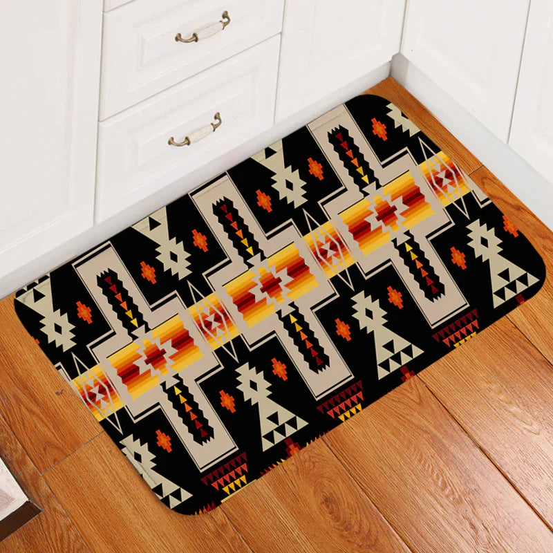 Black Tribe Design Native American Doormat WCS