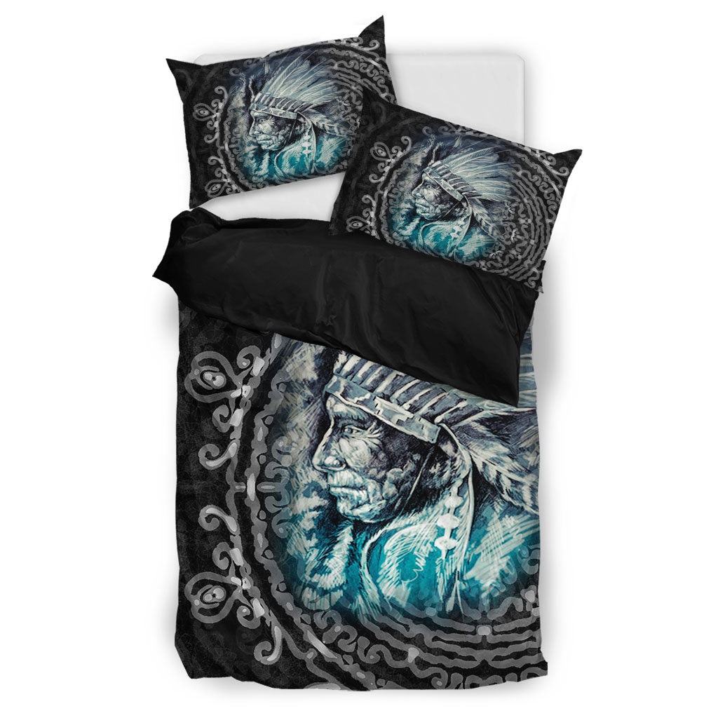 Native Turquoise Motifs Bedding Set