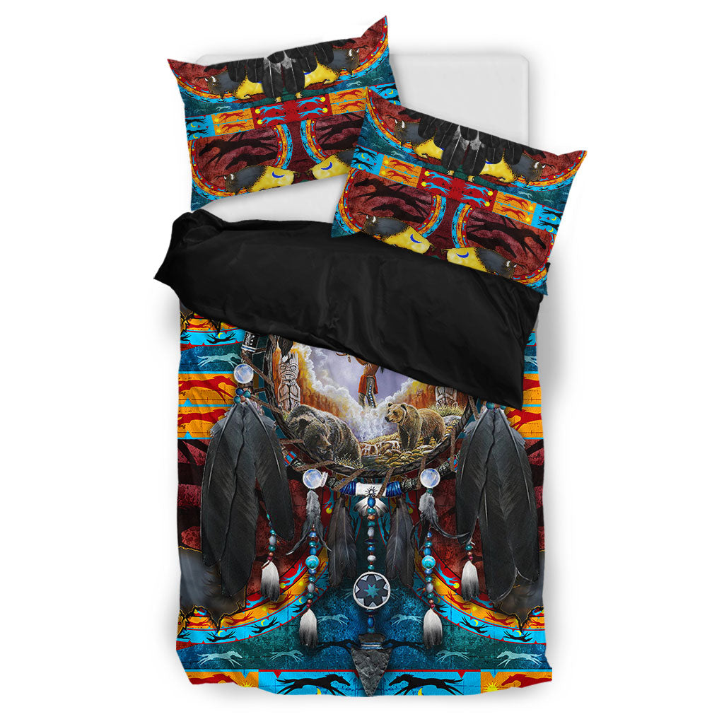 Native Wolf Dreamcatcher Bedding Set