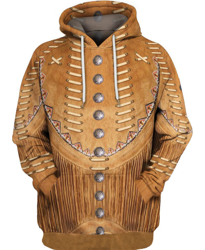 Brown Native Jacket Style 3D Hoodie