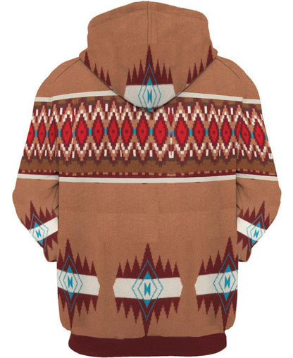 Brown Pattern 3D Hoodie