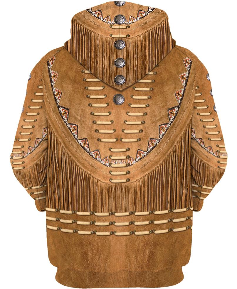 Brown Native Jacket Style 3D Hoodie
