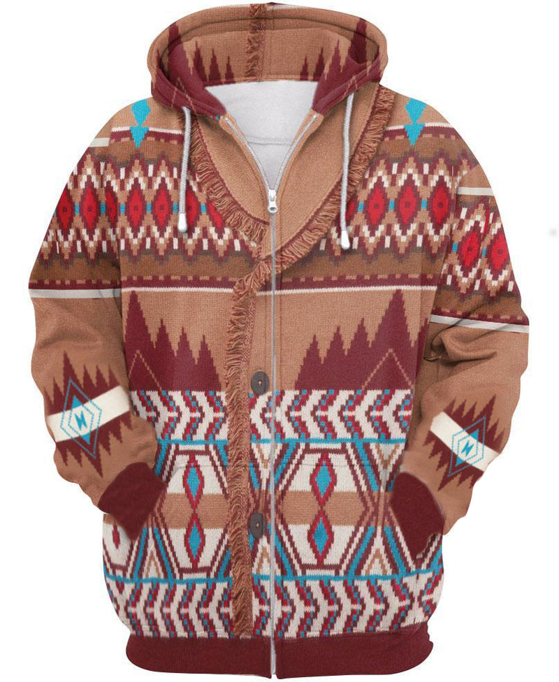 Brown Pattern 3D Hoodie