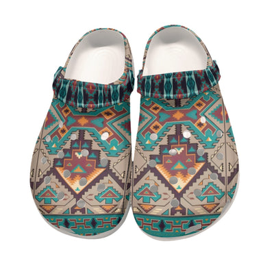 Native Pattern Clog Shoes For Adult and Kid 89145 New