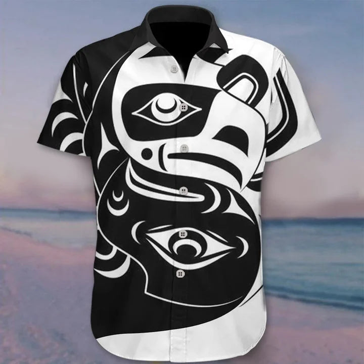 Native American Raven Spirit Hoodie Pacific Northwest Style Haida Art Raven 3D Hoodie