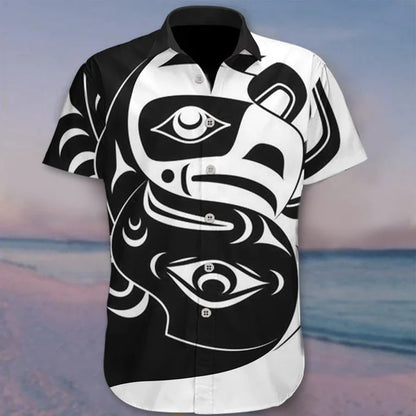 Native American Raven Spirit Hoodie Pacific Northwest Style Haida Art Raven 3D Hoodie