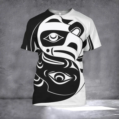 Native American Raven Spirit Hoodie Pacific Northwest Style Haida Art Raven 3D Hoodie