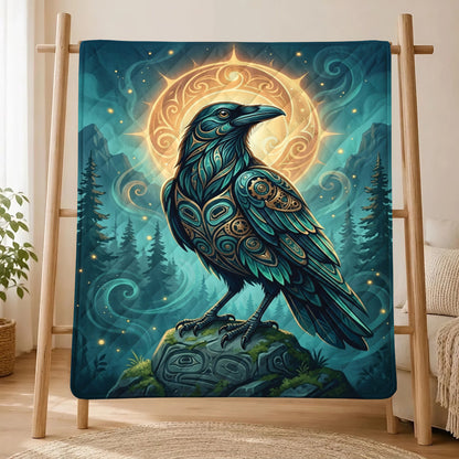 Native American Raven Art Premium Blanket