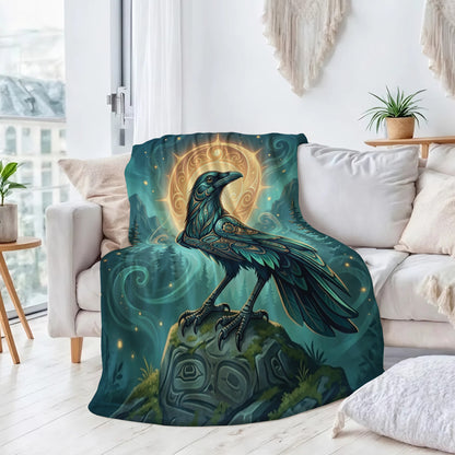 Native American Raven Art Premium Blanket