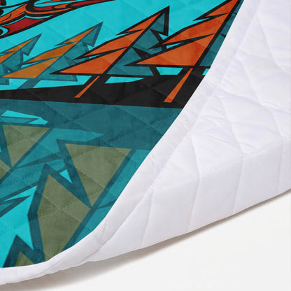 Turquoise Hummingbird Horizon Personalized Premium Blanket