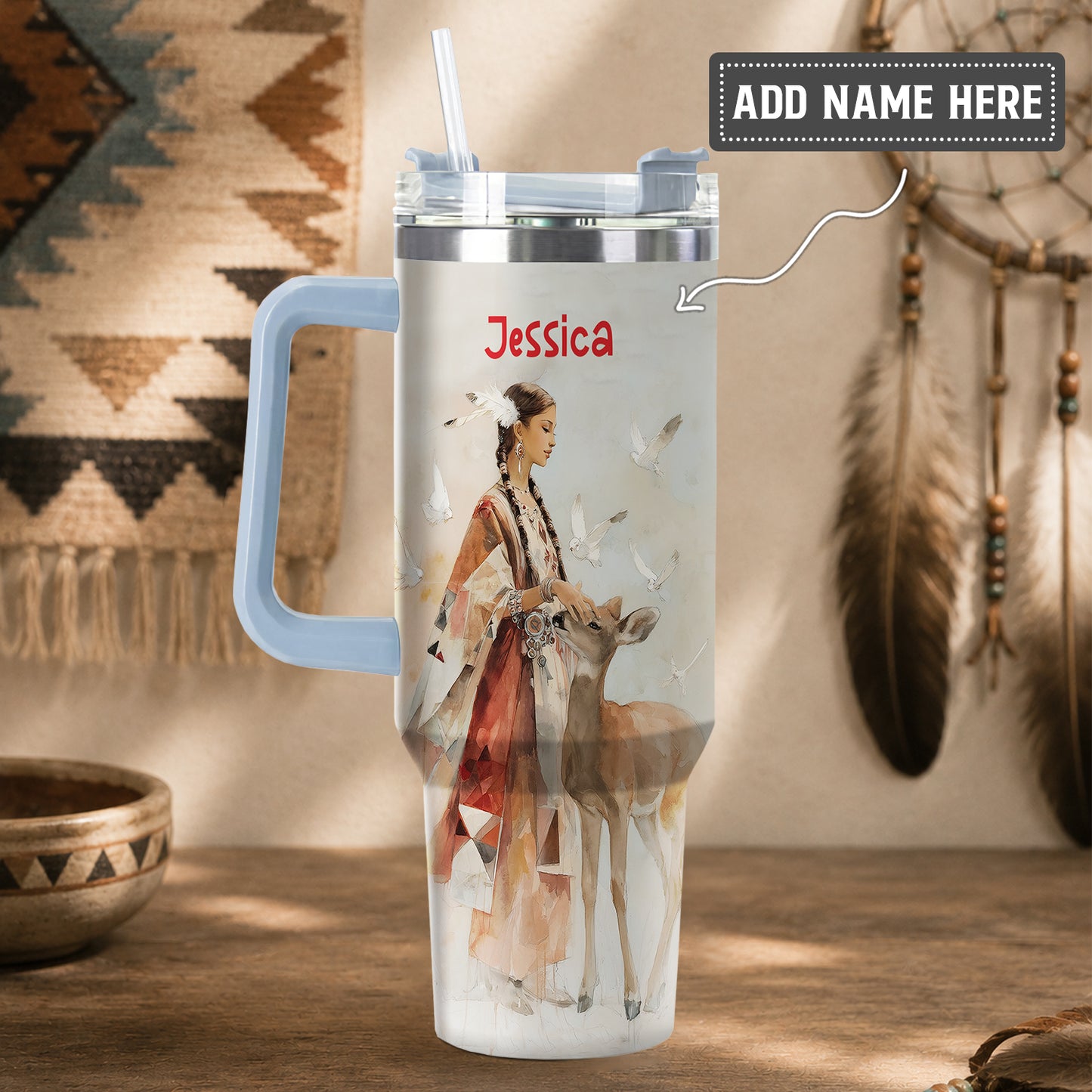 White Deer Heritage Personalized Tumbler