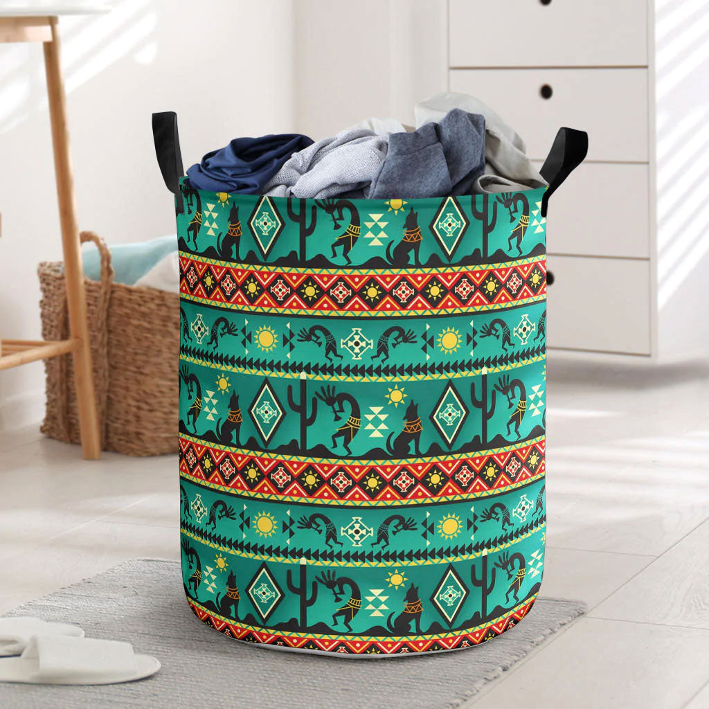 Kokopelli Myth Green Laundry Basket WCS