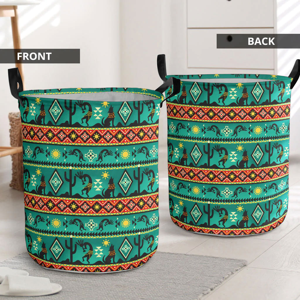 Kokopelli Myth Green Laundry Basket WCS