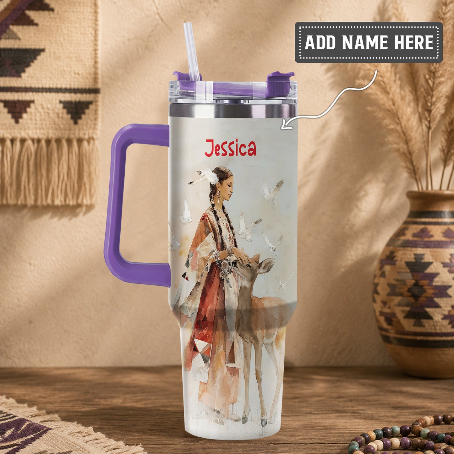 White Deer Heritage Personalized Tumbler