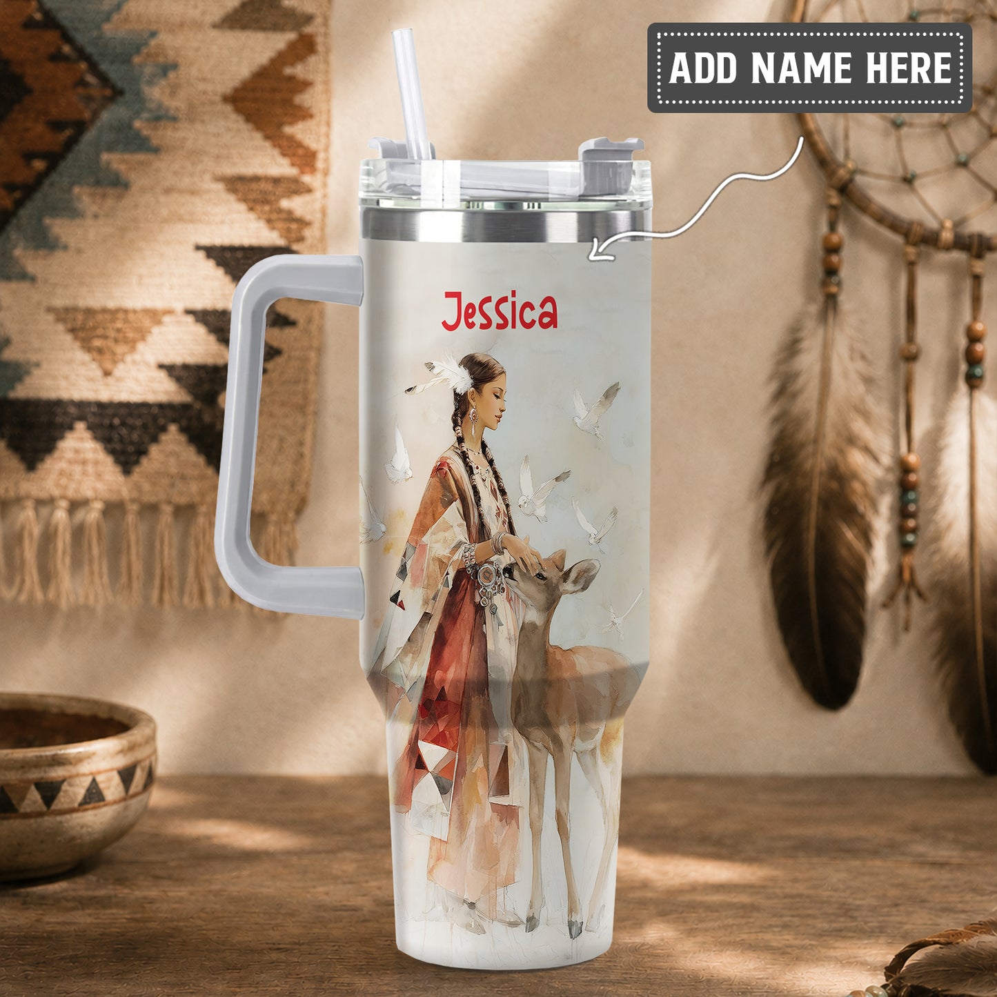 White Deer Heritage Personalized Tumbler