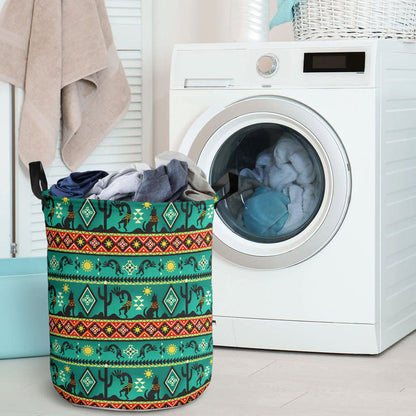 Kokopelli Myth Green Laundry Basket WCS
