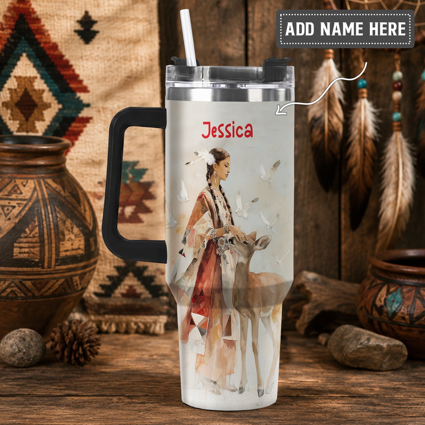 White Deer Heritage Personalized Tumbler