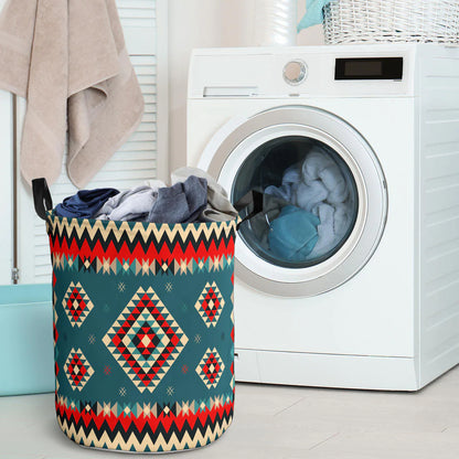 Ethnic Geometric Red Pattern Laundry Basket NBD