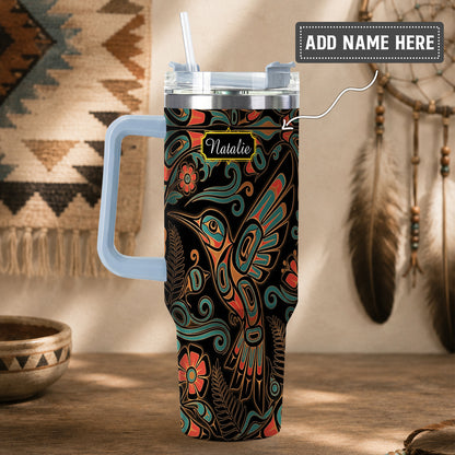 Hummingbird Garden Nocturne Personalized Tumbler