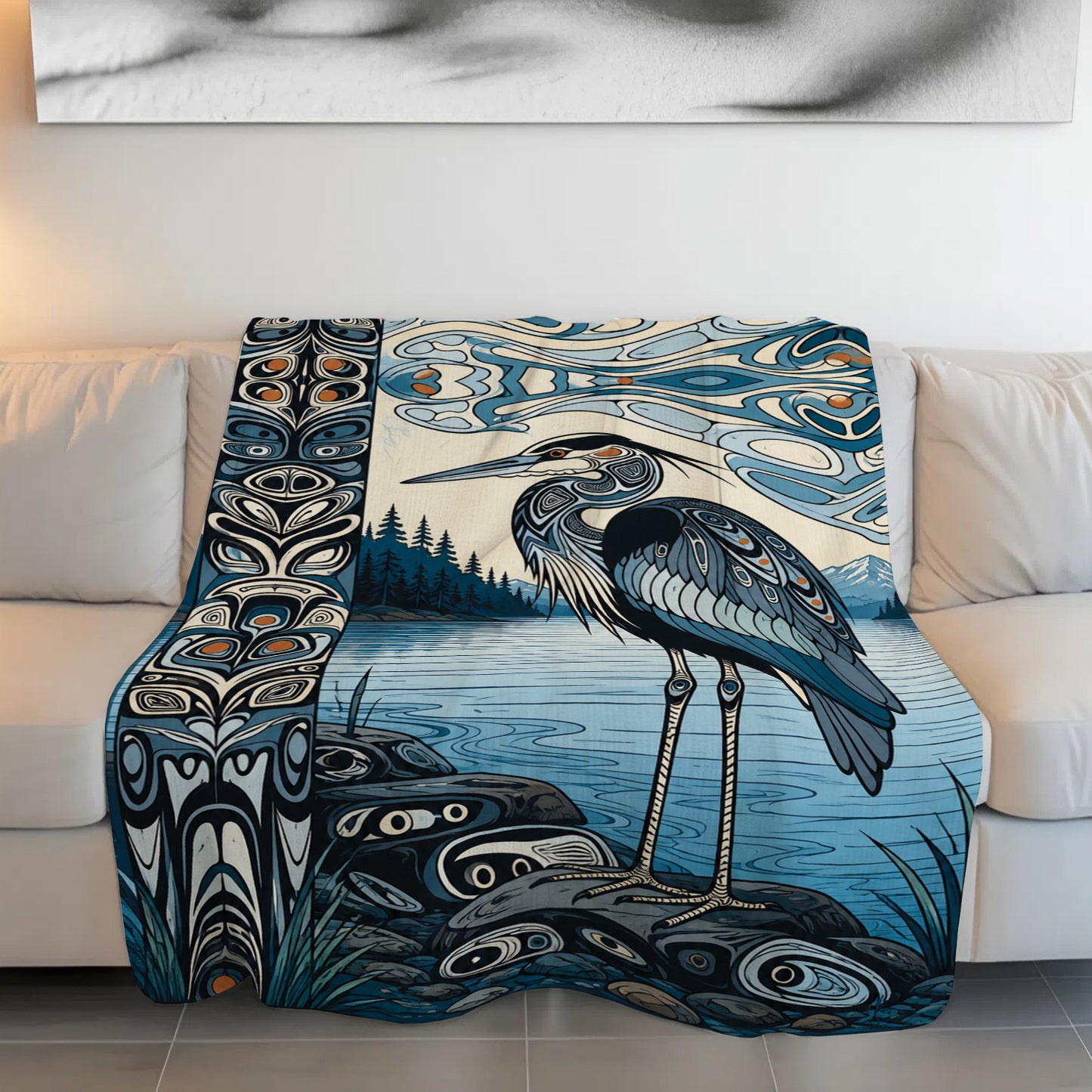 Heron of Silent Waters Personalized Premium Blanket