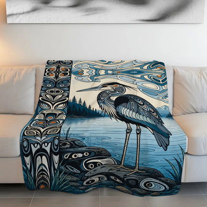 Heron of Silent Waters Personalized Premium Blanket