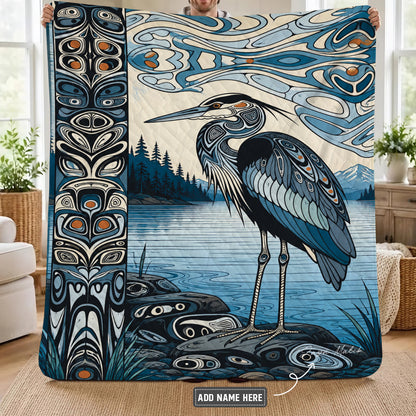 Heron of Silent Waters Personalized Premium Blanket