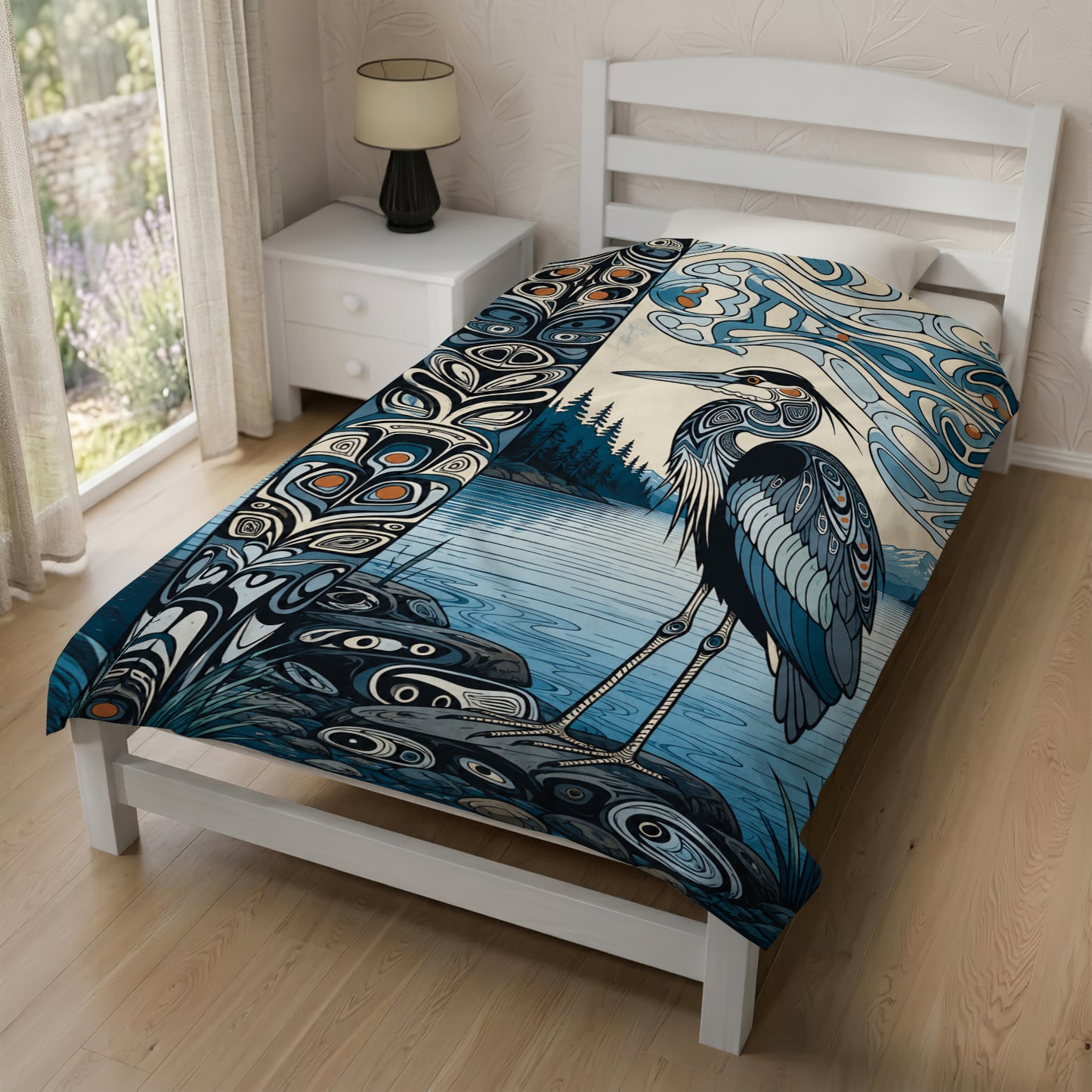 Heron of Silent Waters Personalized Premium Blanket