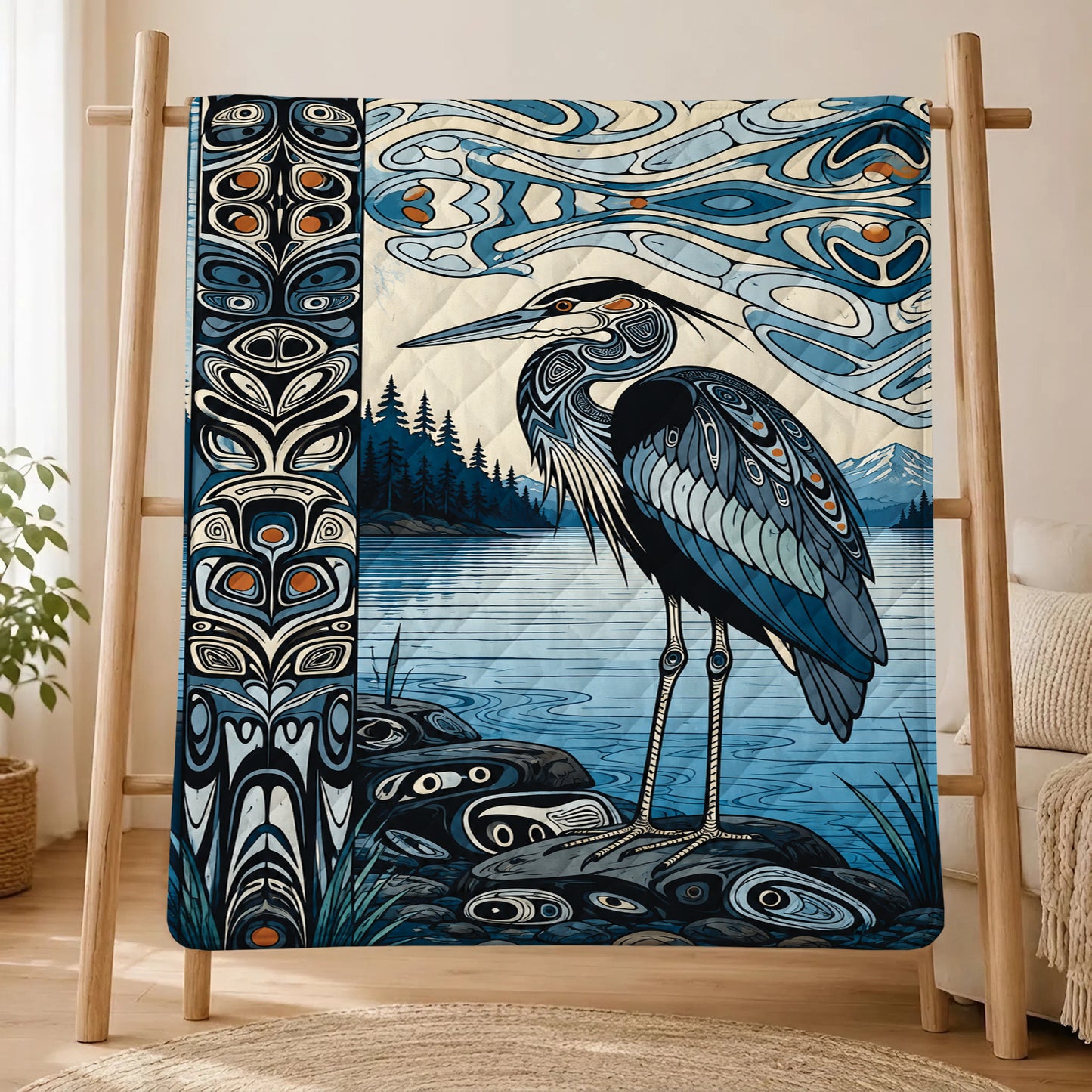 Heron of Silent Waters Personalized Premium Blanket