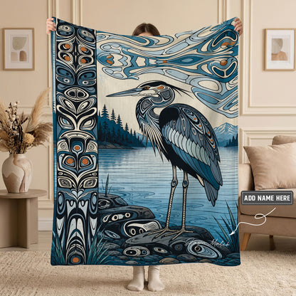 Heron of Silent Waters Personalized Premium Blanket