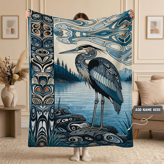 Heron of Silent Waters Personalized Premium Blanket