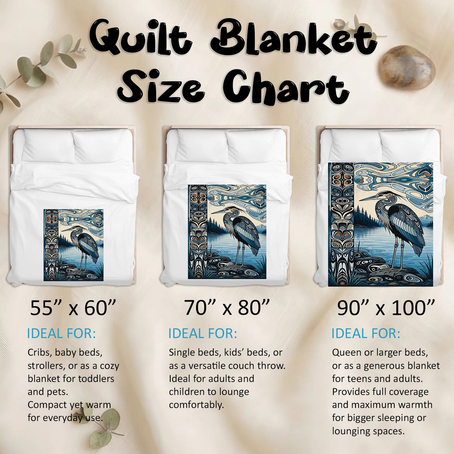 Heron of Silent Waters Personalized Premium Blanket