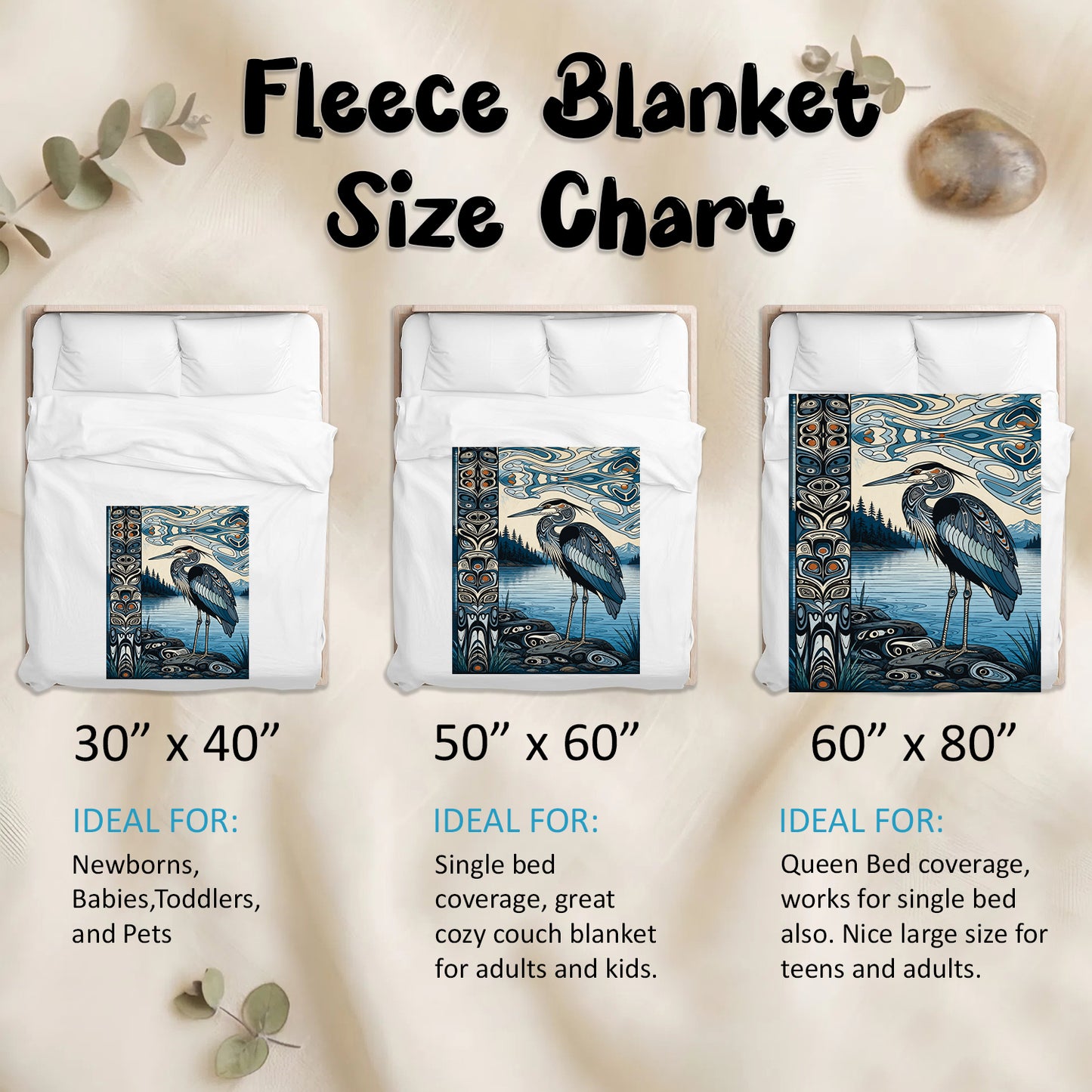 Heron of Silent Waters Personalized Premium Blanket