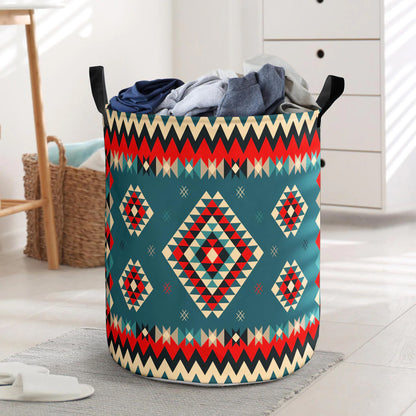 Ethnic Geometric Red Pattern Laundry Basket NBD