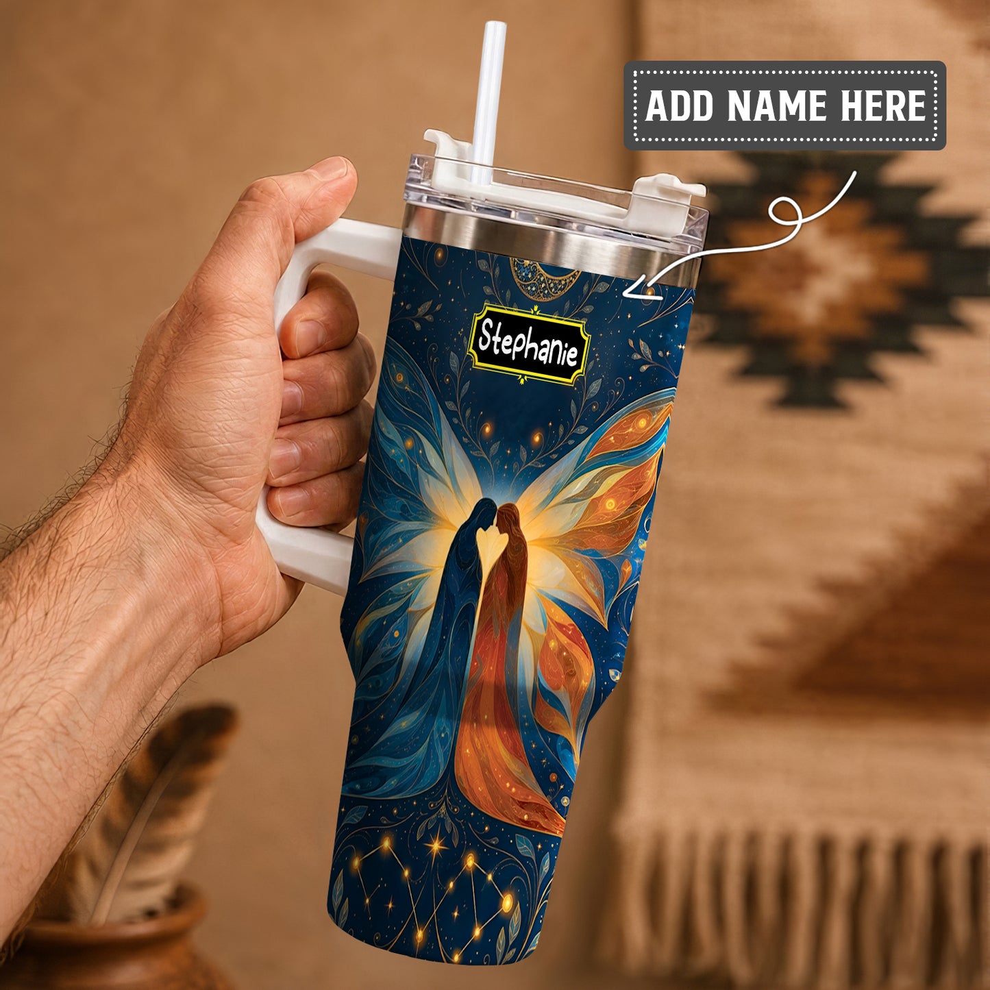 Twin Souls Embrace Personalized Tumbler