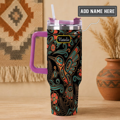 Hummingbird Garden Nocturne Personalized Tumbler