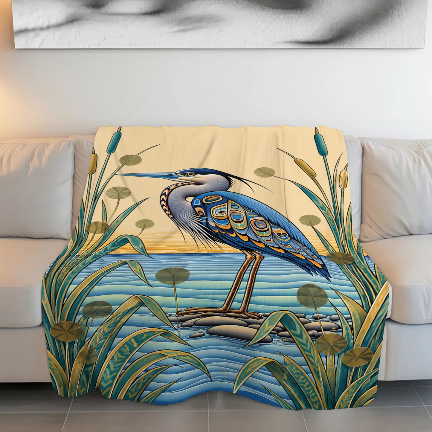 Spirit of the Heron Personalized Premium Blanket