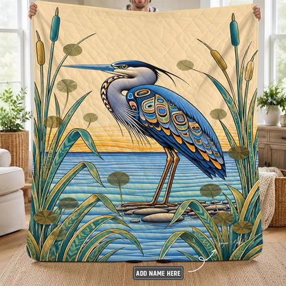 Spirit of the Heron Personalized Premium Blanket