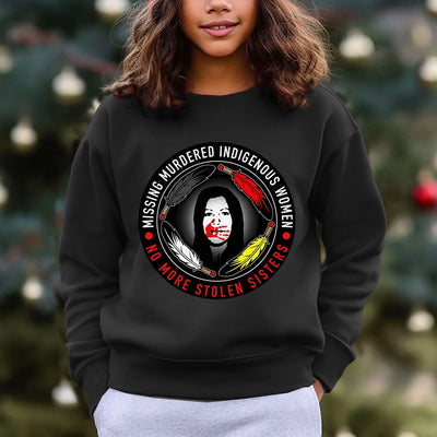 MMIW No More Stolen Sisters Feather Color Red Hand Unisex T-Shirt/Hoodie/Sweatshirt